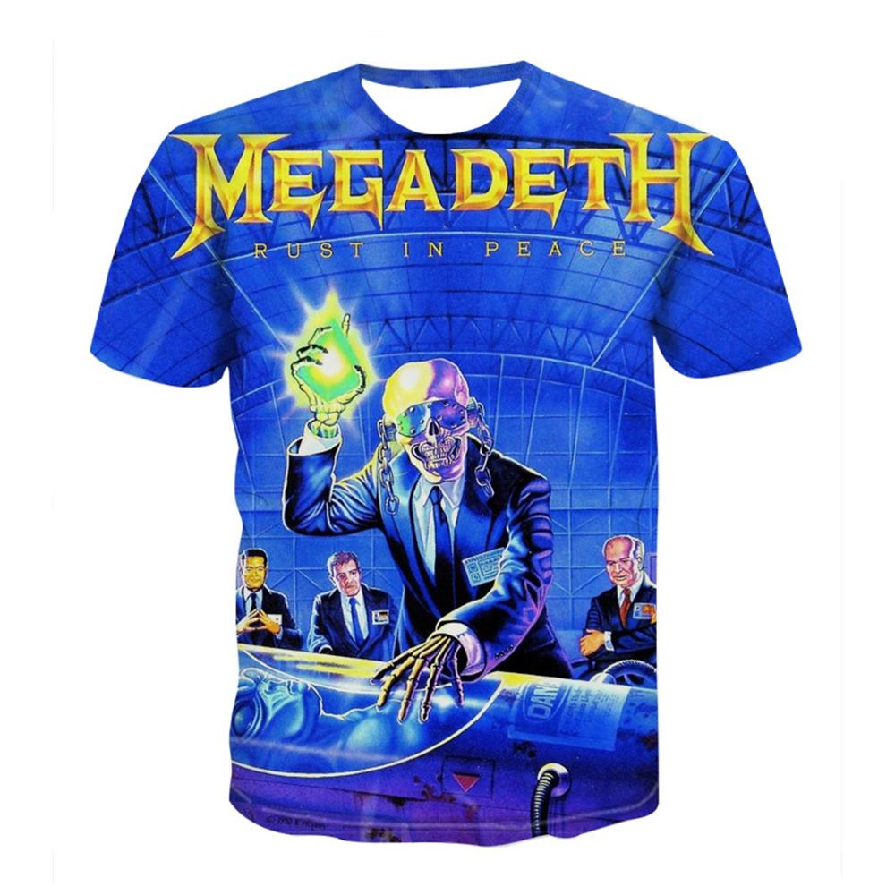 Summer Men Women Fashion Megadeth 3D Printed T-Shirt O Neck Short Sleeve T-shirts funny Casual Kids tops tees 100-6xl