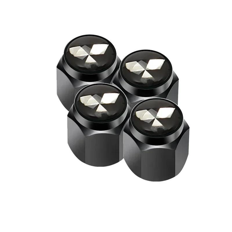 4pcs Alloy Car Tire Valve Caps Wheel Stem Air Covers for Mitsubishi Logo ASX Ralliart Outlander Lancer Pajero Eclipse Galant EVO