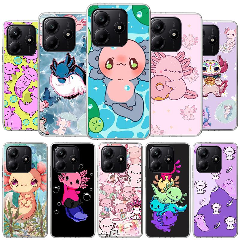 Cute Axolotl Kawaii Phone Case For Xiaomi Redmi Note 15 14 13 12 11 10 Pro Plus 14S 12S 11S 11T 11E 10S Soft Fundas Shell Redmi