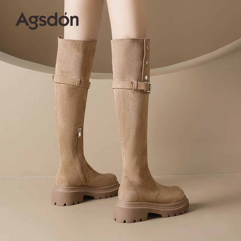 Augustine Maillard Boots 2025 New Autumn Thick-soled Retro Knight Boots Skinny Travel Western Boots