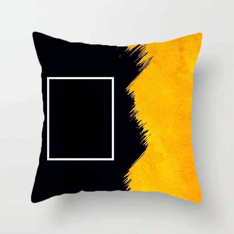Home Decor Yellow Geometric Pattern Decorative Pillowcase    Sofa Cushion Cover