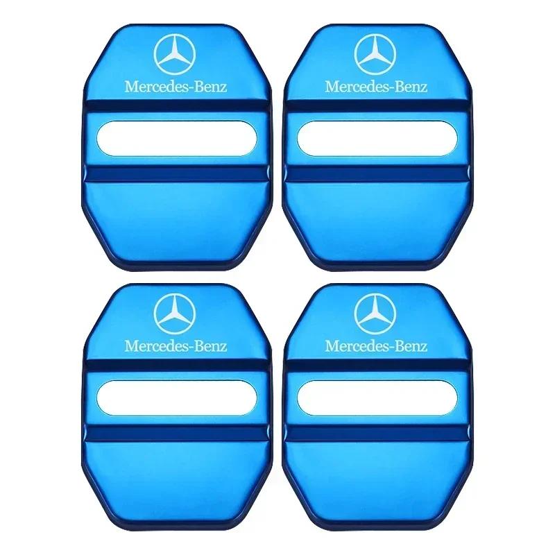 

Car Sticker 4PCS Car Door Lock cover Protect Buckle Cover Latch Stop Anti Rust For Mercedes Benz AMG A B C E S Class GLC GLK GLE