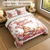 Easter Bunny Theme Personalized 3Pcs Bedding Set Custom Text & Name 1 Sheet 2 Pillowcases Household Bedding 1pc