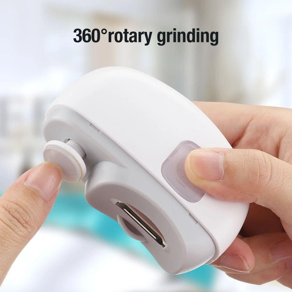 

Double Head Electric Nail Clipper 2 in 1 Trimming Polishing Tools Toe рожевий