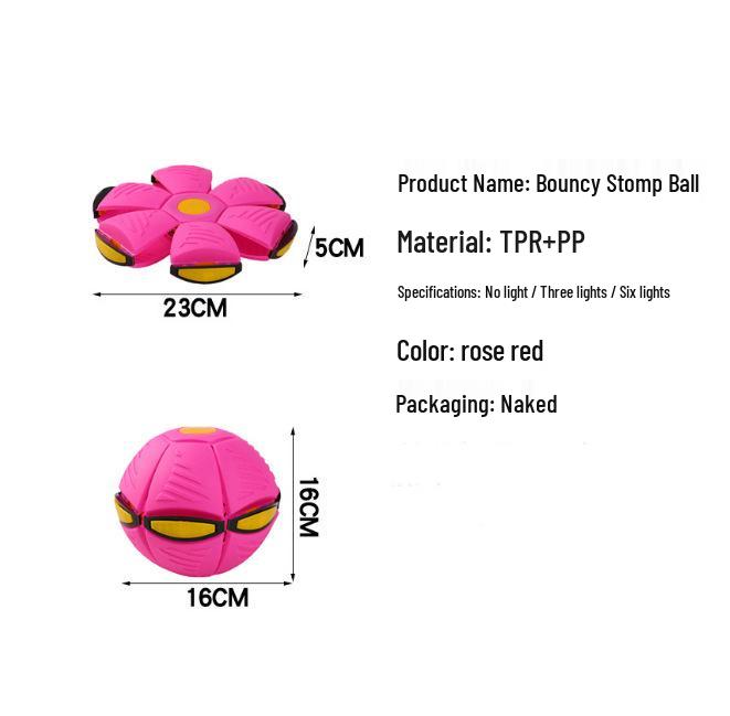 Волшебный светящийся в темноте трансформирующийся мяч-топалка для детей No Light розы красного
