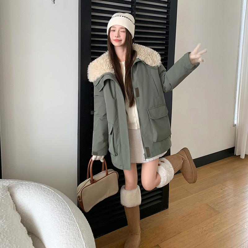Winter new down cotton-padded clothes women's short thickened cotton-padded clothes fashionable versatile loose lamb wool cotton-padded jacket