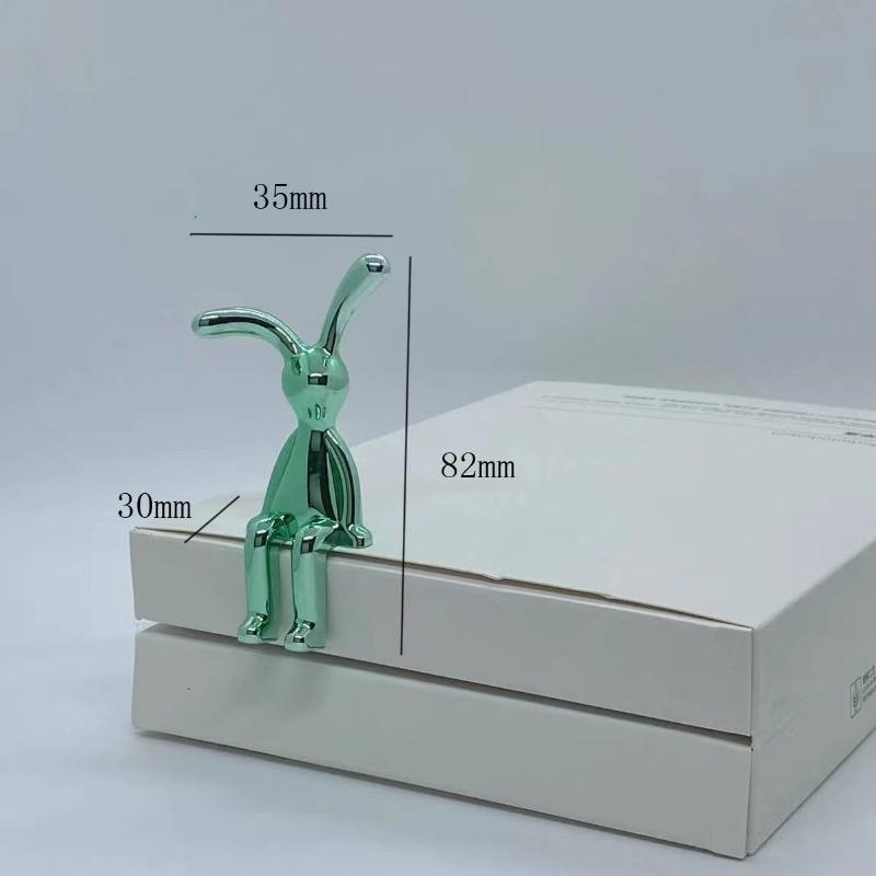 

Rabbit Decorative Ornaments Cartoon Long Eared Rabbit Center Console Decor Pastable Plating Rabbit 3D Home Furnishings Ornament