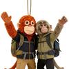 Monkey Hugging Plush Toy Keychain 2D Monkey Acrylic Keychain for Backpack Purse Car Keys Emotional Gift for Family Friends