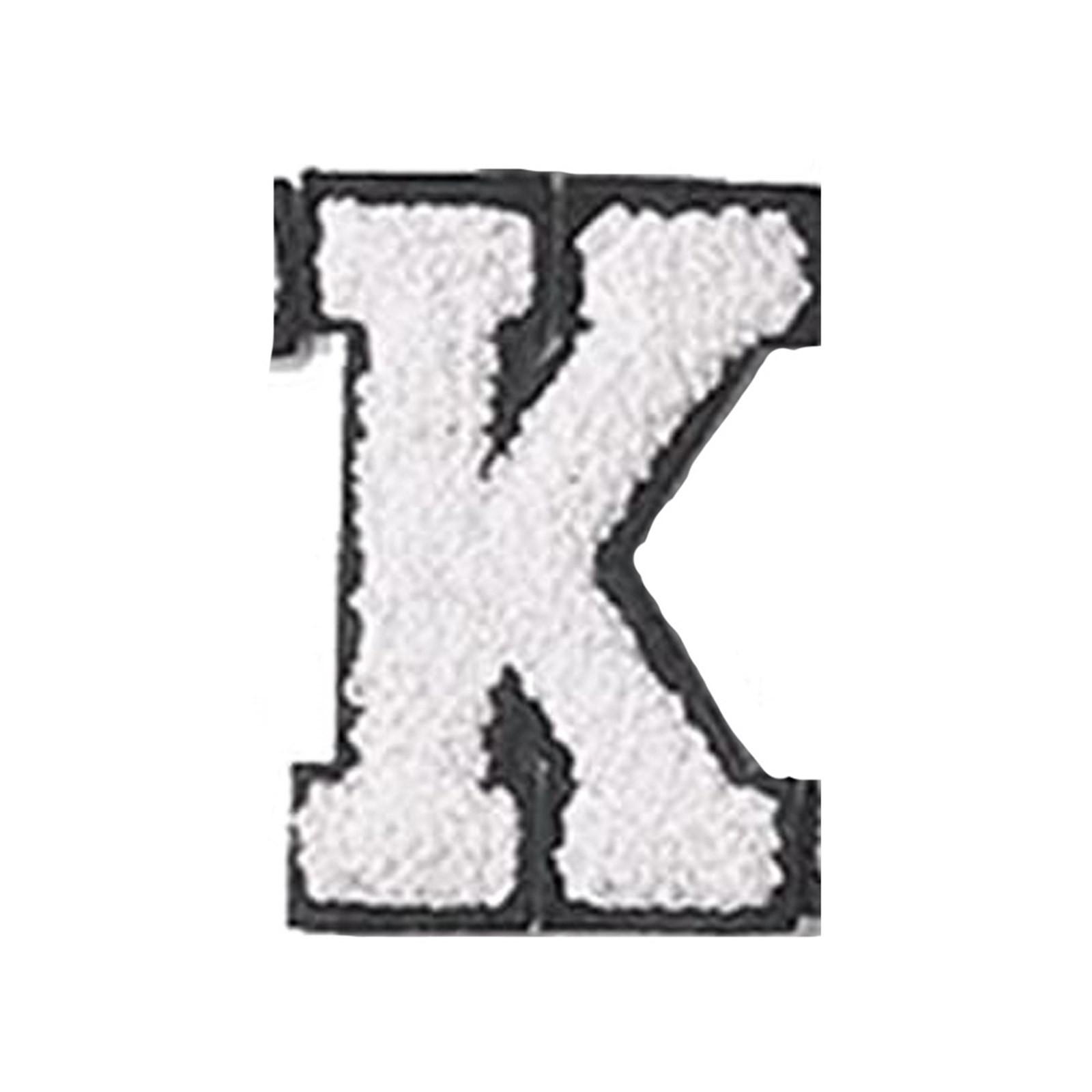 

Английские буквы алфавита полотенце вышитые нашивки для детской одежды сумки джинсы пришить аксессуары DIY имя патч аппликация K белый