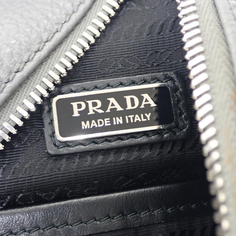 Prada 2VZ098 Body Bag Gray Leather Mens