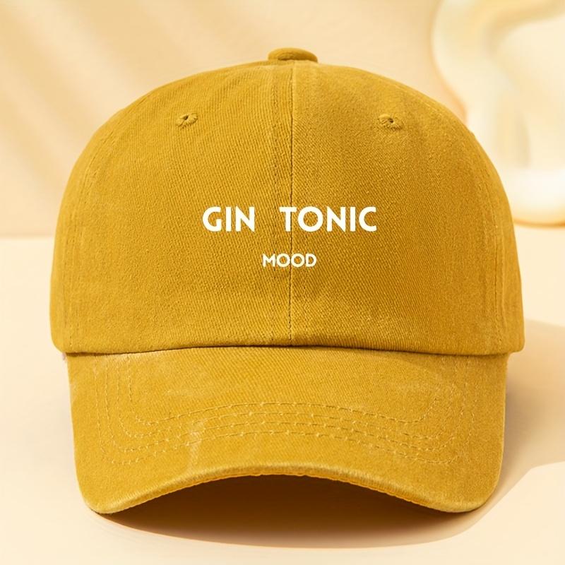 Unisex Mode GIN TONIC MOOD Aufdruck Baseballkappe Klassisch Vintage Gewaschen Outdoor Leichte Kappe mit gebogenem Schirm Trucker Cap Sui