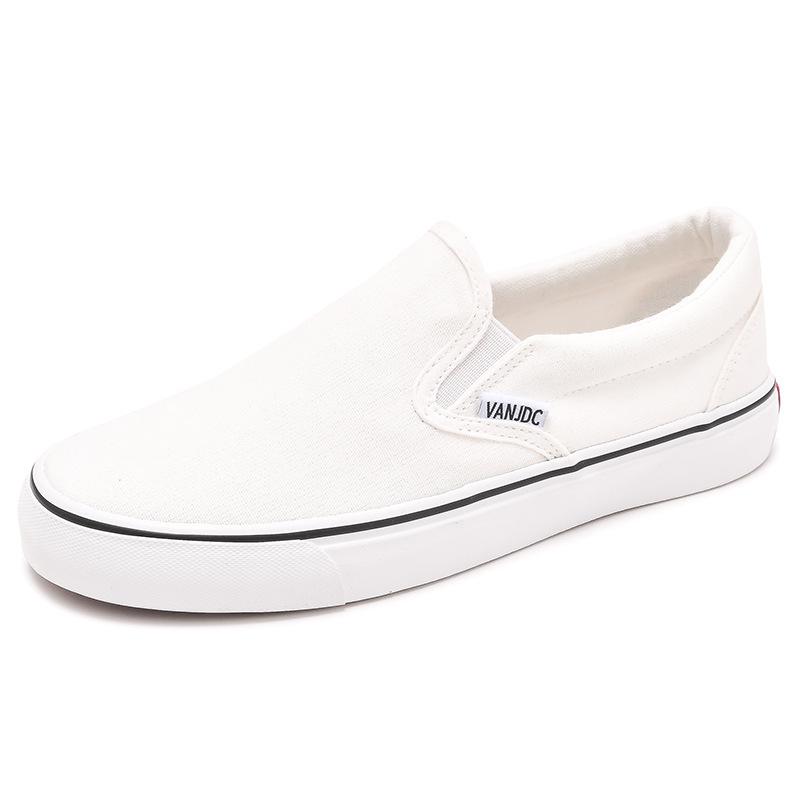 2025 Spring Classic Slip-On Shoes: Women's Low-Top, Solid Color & Men's Korean Style Canvas Shoes