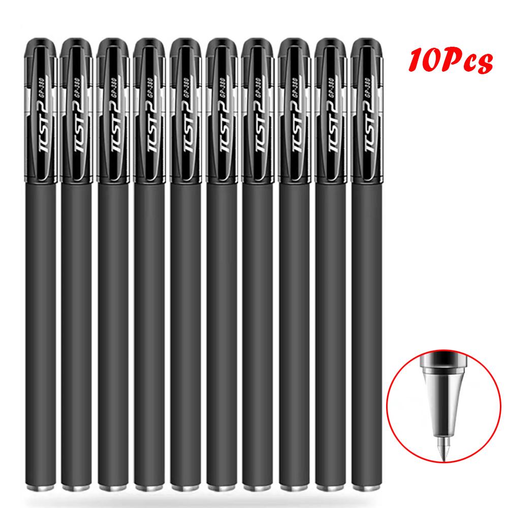 10pcs Gel Pen Set: Perfect For Students Exams Office Supplies Writing Gel Pens BLACK