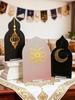 Islamic Ramadan Table Decor Lantern Moon Flower Acrylic Ornaments for Eid Mubarak Kareem Muslim Festival Home Desktop Decor Gift
