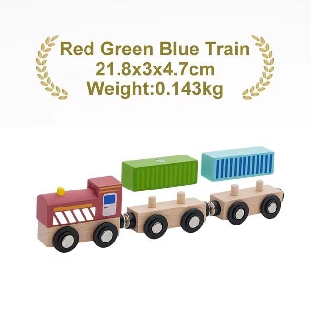 Wooden Magnetic Train Car Locomotive Ambulance Fire Truck Wood Railway Accessories fit for Brand Wooden Tracks Toy For Kids
