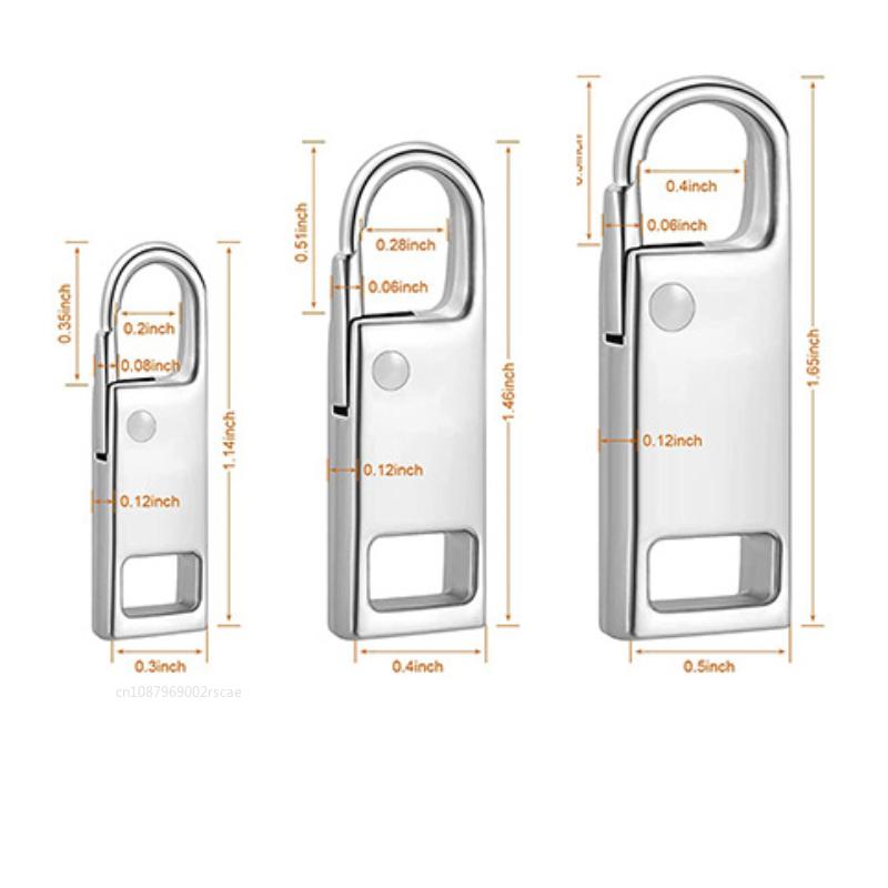 3 ks/pytel Kovový taháček na zip Náhradní Odnímatelný jezdec na zip Opravná sada pro Oblečení Bundu Diy Řemesla Šití Hlavice zipu