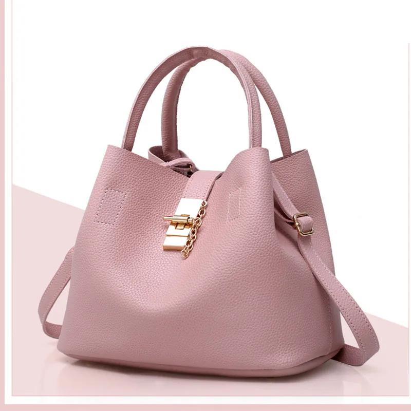 Женская сумка через плечо Сумки Ручная сумка из ПУ кожи Crossbody Роскошная дизайнерская сумка Сумки для женщин 29cm*15cm*23cm розовый