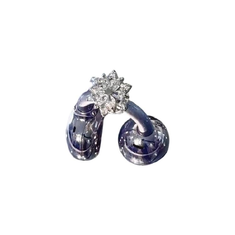 Twinkles Frosteds Florals Ear Jewelry For FreeClip Rotatable Charm Accessories Electroplated Design Firm Attachment