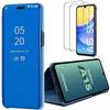 Protective Case - BOOLING - Samsung Galaxy A15 4G-5G - Mirror Effect - Blue - 2 Tempered Glasses
