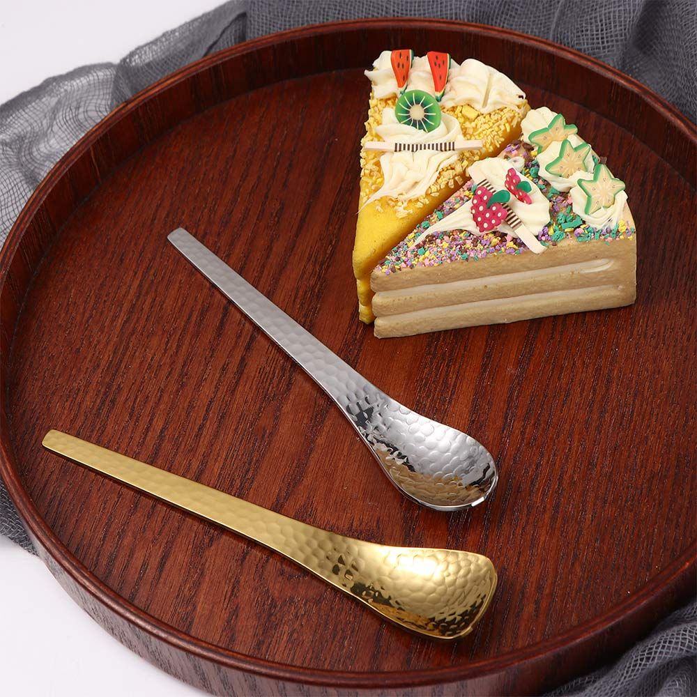 Metal Handmade Coffee Dessert Cake 304 Stainless Steel Teaspoon Stirring Spoon Tableware Fruit Fork