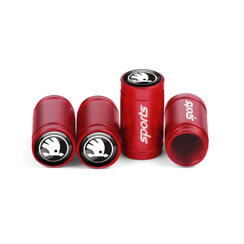 uwhxm4 Tire Valve Caps Decorative Tyre Wheel Stem Air Valve Cover for Skoda Octavia Rapid Fabia Superb Kodiaq Scala Karop Kamiq Citigo