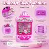 Claw Machine for Kids, Mini Vending Machine Girls Unicorn Toys, Candy Grabber Prize Dispenser with Sound & 20 Mini Plush Toys, Electronic Arcade Game