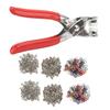 200 Sets / 800 PCS 9.5mm Metal Snap Button Set Hollow Snap Buttons Metal Pliers Included Snap Fastener Pliers Tool