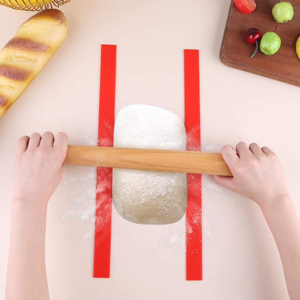 6Pcs Silicone Rolling Pin Guides Dough Thickness Rails 2/4/6mm Measuring Dough Strips Multi-Function for Dough Pastry Cookie