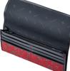 Indenya Long Wallet, T-Shaped, Red Deerskin with Black Lacquer Floral Arabesque Pattern, 2311-03-041