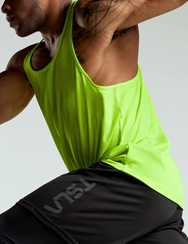 Tesla Tank Top Set Sleeveless Singlet Shirts for Strength Cool and Racerback Track Plus Sizes Men's 3-Piece [UV Protection, Sweat-Wicking,