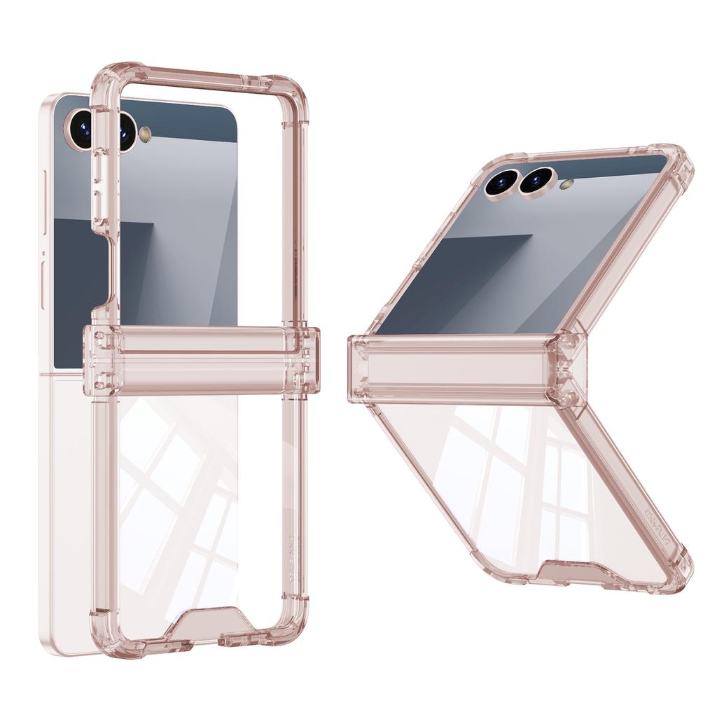 Four-corner Anti-drop All-inclusive Hinged Transparent Phone Case for Samsung Galaxy Z Flip 8 7 6 5 Flip7 FE Shcokproof Cover