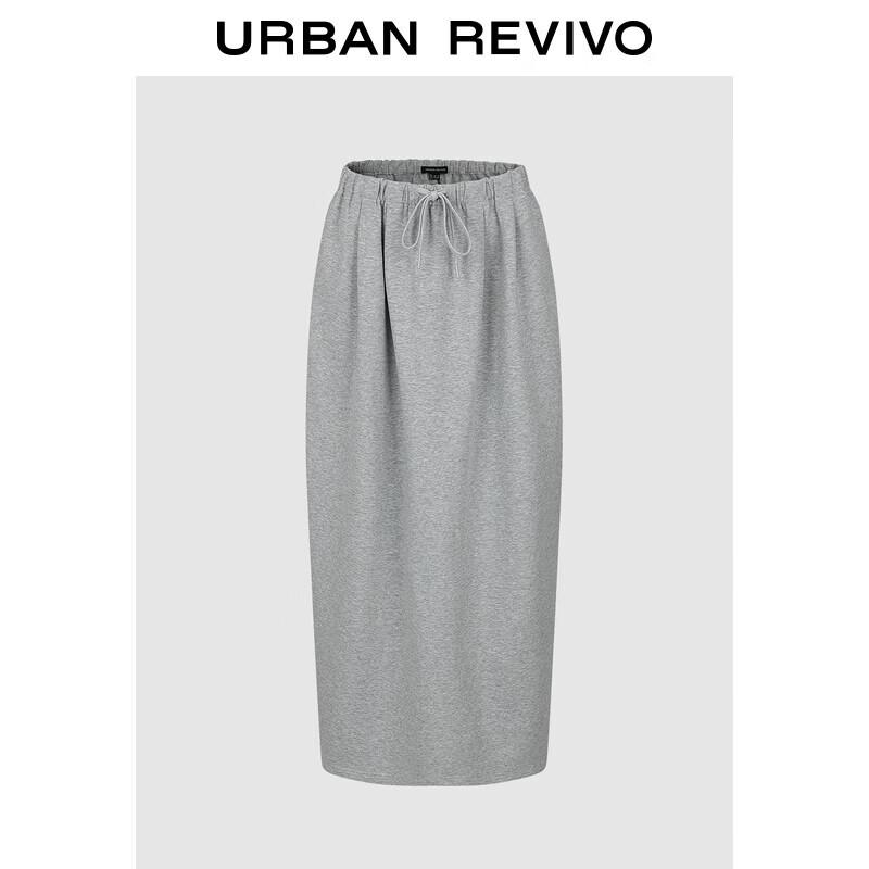 UR 2025 Autumn Women s Pleated Tie-Front Slit Skirt XS