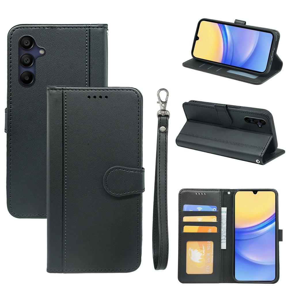 For Samsung Galaxy A16 5G/A16 4G Wallet Case Magnetic Snap Leather Phone Cover with Strap