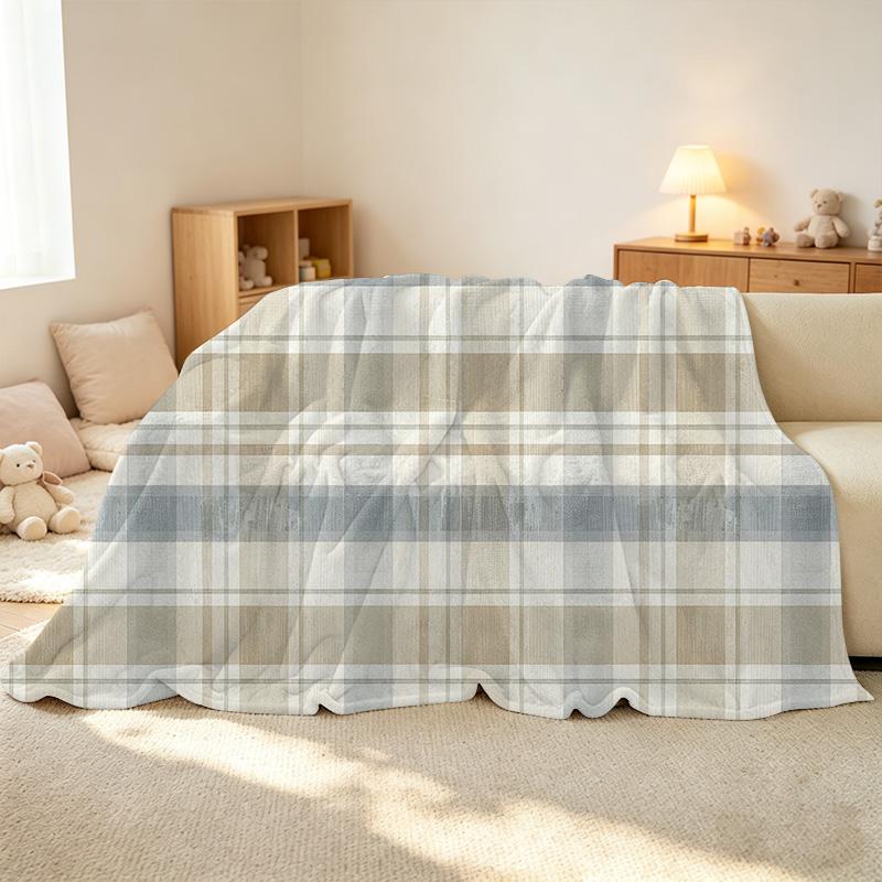 Plaid Flannel Fleece Blanket No Shedding Soft Warm Throw, Cozy Home Blanket for Couch, Bed, Halloween & Christmas, Movie Night Use