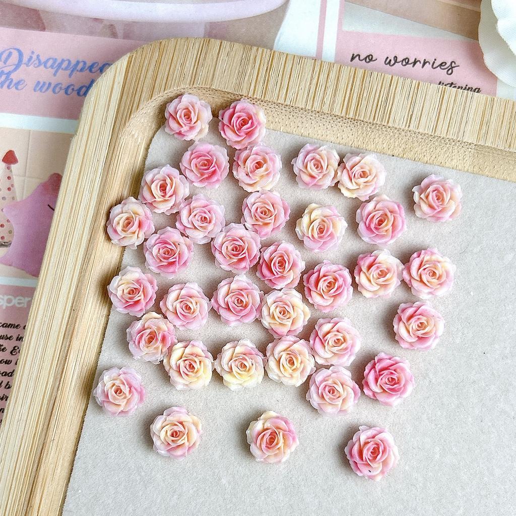 Handmade Soft Flower Carved Rose Camellia Luminous Nail Art Decorations Three-Dimensional Sweet DIY Accessories