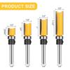 4Pcs 1/4'' Shank Top Bearing Flush Trim Carbide Router Bit Set Milling Cutter