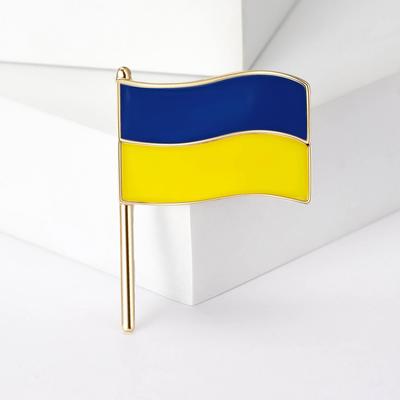 Mode Ukrainische Flagge Brosche Patriotischen Serie Emaille Öl Tropf Pin Kleidung Zubehör Abzeichen