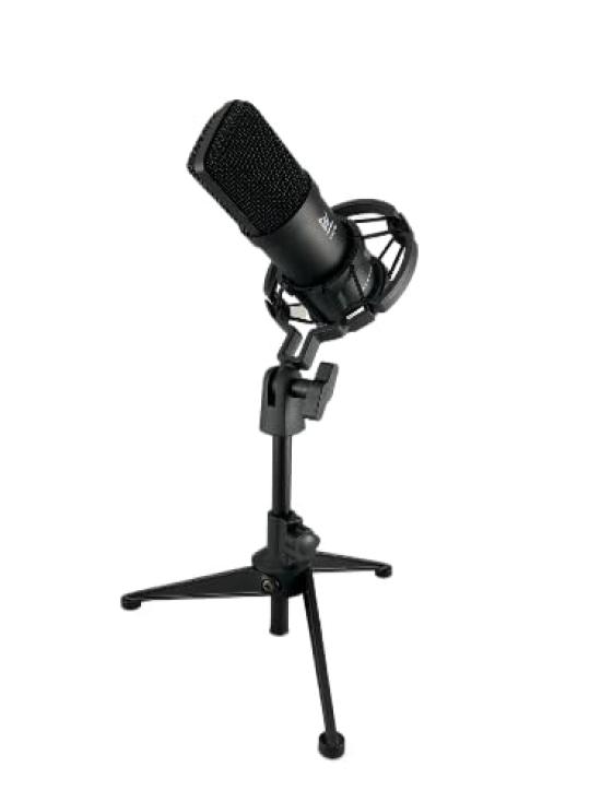 The Tone Weal AMC300 condenser microphone is a cardioid studio vocal microphone with a pure aluminum diaphragm, low noise, high sensitivity, and a