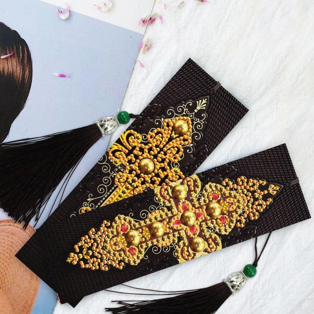 

2 Pcs Tassel 2 Pcs Handmade DIY Bookmarks Reading Crafts Book Clips Diamond Painting