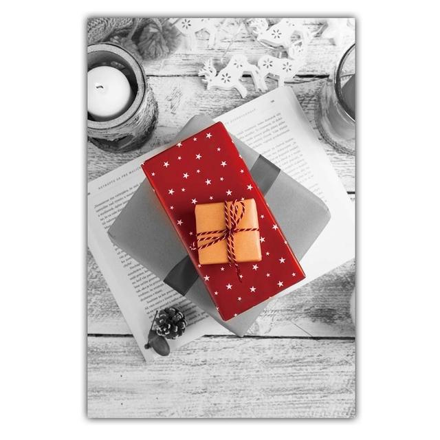 Nordic Style Landscape Street View Canvas Painting Red Still Life Poster Office Wall Painting Living Room Home Decoration Mural No Frame