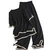 Women's Loose Two Piece Outfit Set Short Sleeve Knit Top Elastic Waist Wide Leg Pants Loungewear