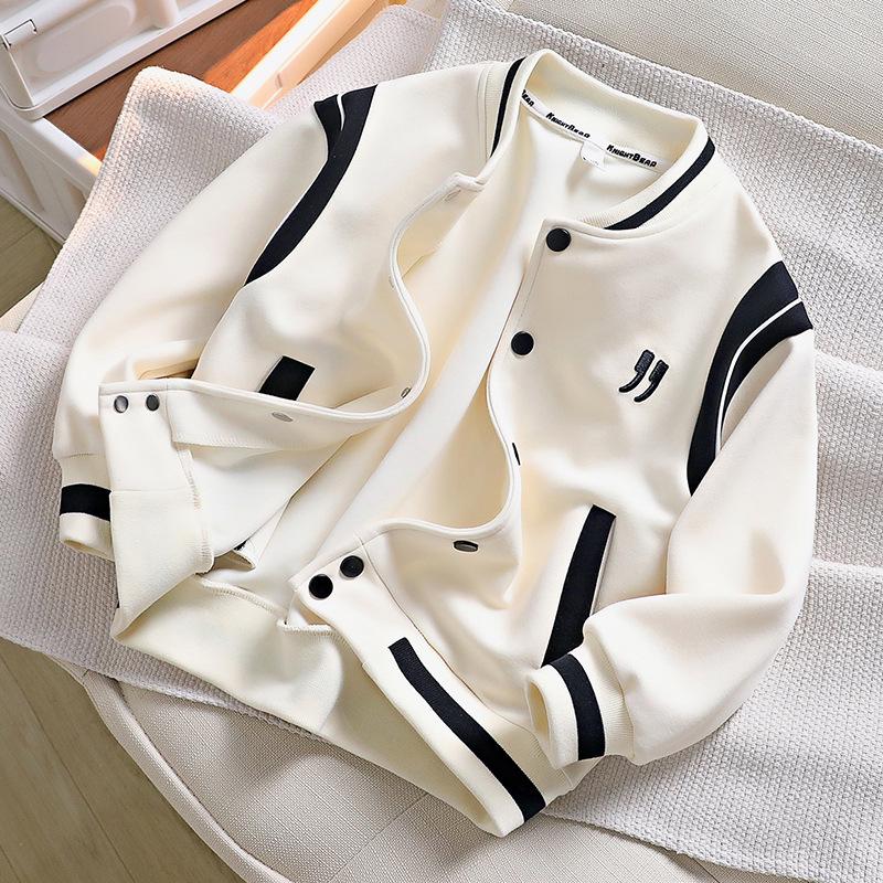 

Бейсбольная куртка для мальчиков весна 2025 - детские вязаные топы среднего и большого размера 110