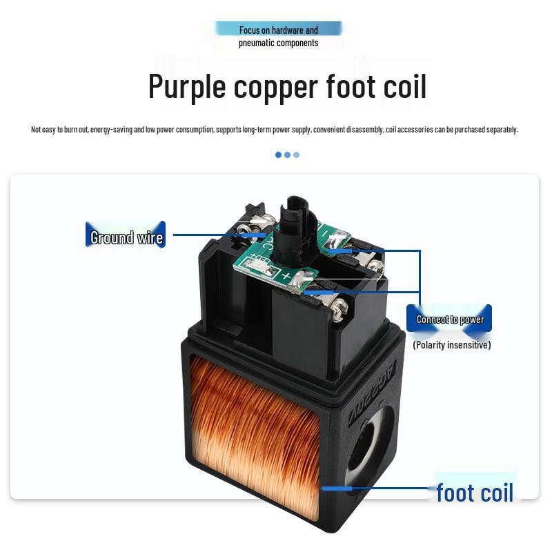 3V4V Solenoid Valve: AC220V Coil, 4V210-08, 4V310, 4V410 Pure Copper with DC24V/12V Light