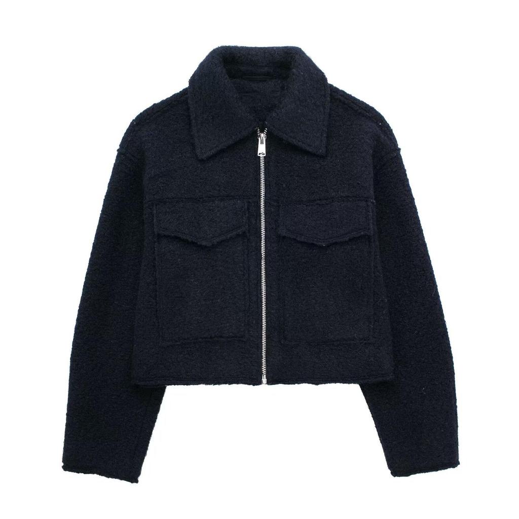 European Size Women's Autumn/Winter Tweed Lapel Jacket - Street Style Fashion