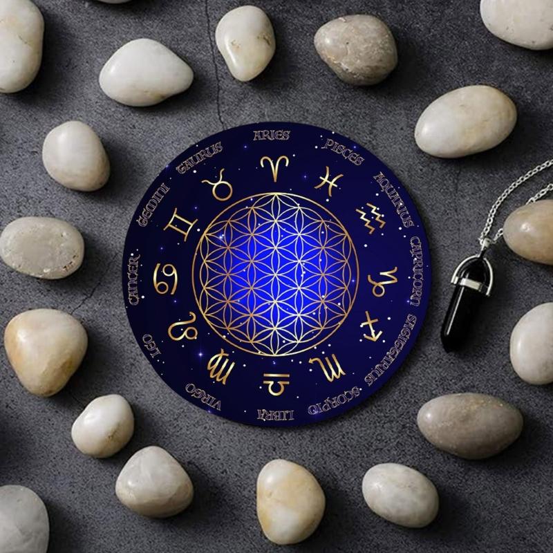 Metaphysical Message Board Mat Witchcraft Fortune Telling Altar Board Divinations Pendulum Board Round Dowsing Board