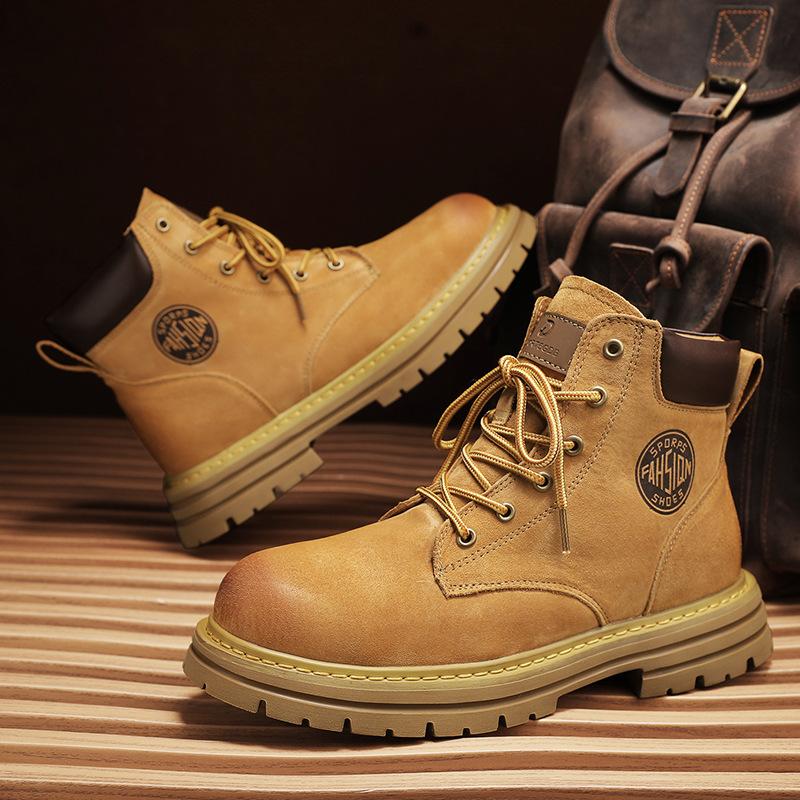 2025 Winter neue Herren Martin Stiefel, High-Top Motorradstiefel Paar Martin Stiefel, modische Werkzeugschuhe aus erstklassigem Leder