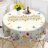 Coroa de Flores Dia da Independência Toalha de Mesa Retangular à Prova d'Água Flor Vermelha Azul Estrela Bandeira dos EUA Capa de Mesa para Jantar Cozinha