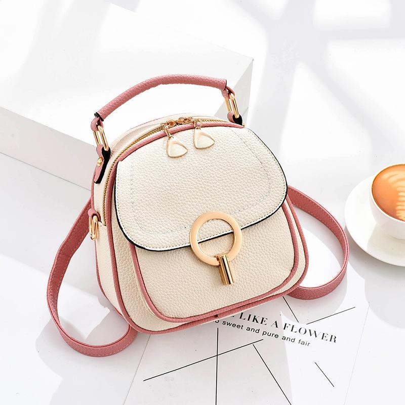 Bag Women's messenger bag 2025 New Korean fashion contrasting color shoulder bag Women's bag Backpack Women's bag