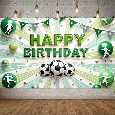 Banner Colorful Balloons Celebration Banner Soccer Banner Gold Stars For Photo Shoot Indoor Decoration Kids Event