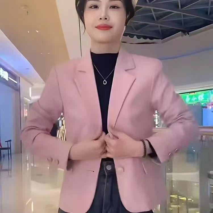 Women s High-End Korean Style Short Suit Jacket - Spring/Autumn Casual Temperament M